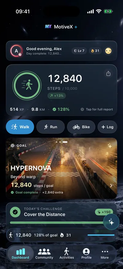 MotiveX — screenshot