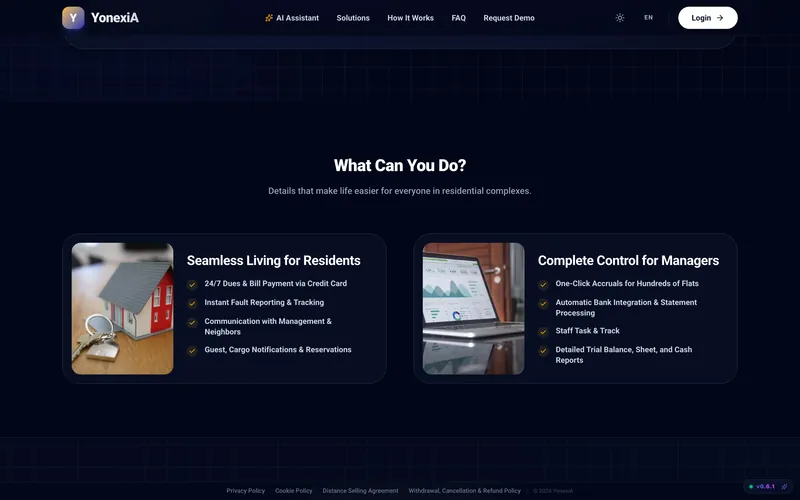 Features for residents and managers